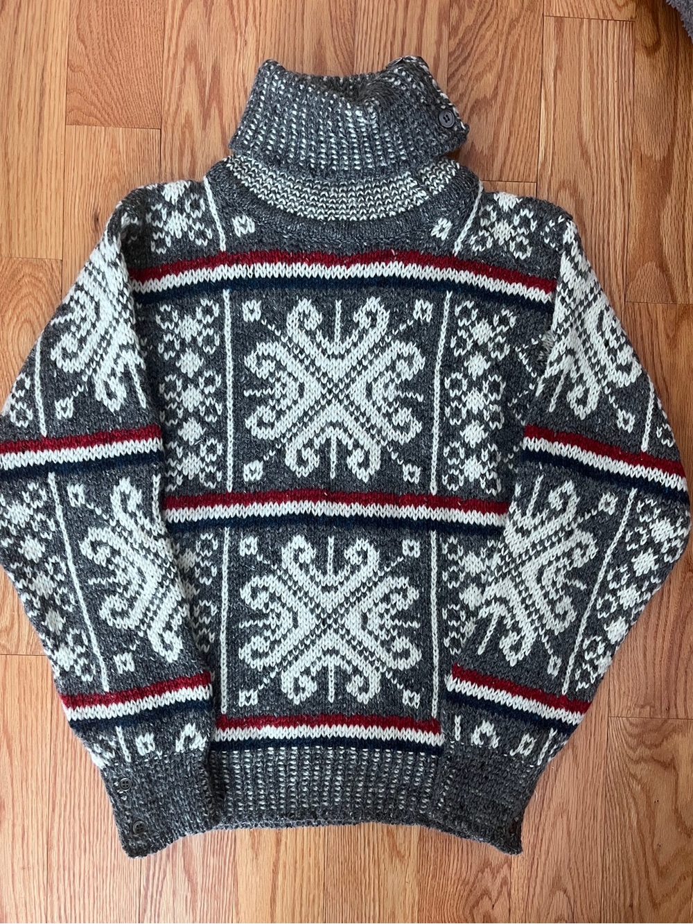 Thom Browne Wool & Mohair Norwegian Fair Isle Turtleneck Sweater